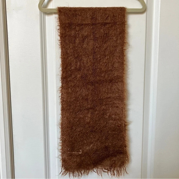 Vintage 50s 60s Simpsons Heather-Brae Mohair Wool Brown Scarf - Picture 3 of 6
